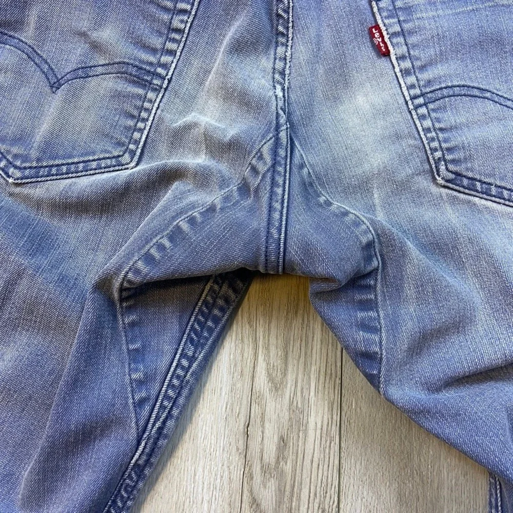 Levis 511 Jeans Mens 32x28 Blue Commuter Cycling Reflective Gusset Distressed